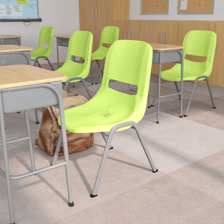 Flash Furniture Green Shell Stack Chair RUT-EO1-GN-GG